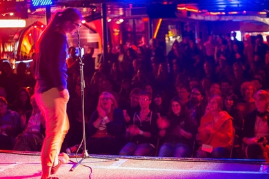 Emily Graslie at the Story Collider, Cambridge, Mass. on Sept. 23, 2013. 