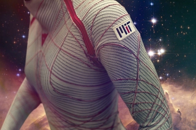 The MIT BioSuit, a skintight spacesuit that offers improved mobility and reduced mass compared to modern gas-pressurized spacesuits.