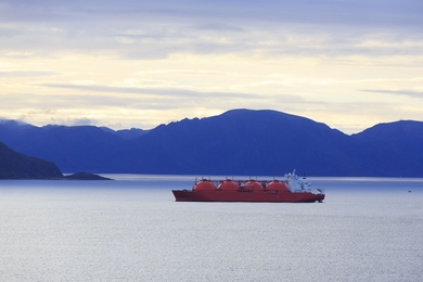 LNG tanker outside Hammerfest, Norway