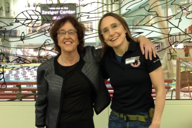 Lita Nelsen (left) and MIT private swim instructor Betty Lou McClanahan