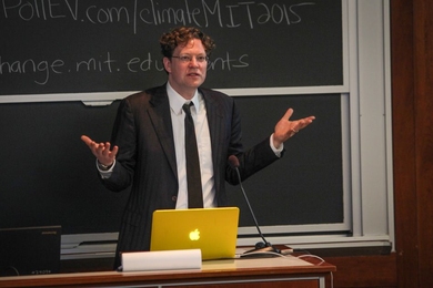 Christoph Reinhart, a professor of architecture, described MIT's present campus facilities and their energy usage, and the extent of improvements that are needed. 