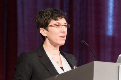 Julie Newman, director of MIT's Office of Sustainability, kicked of the day's events at Sustainability Connect.
