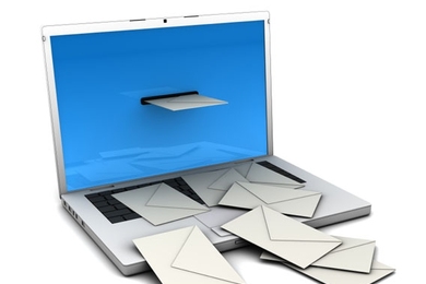 Laptop and envelopes