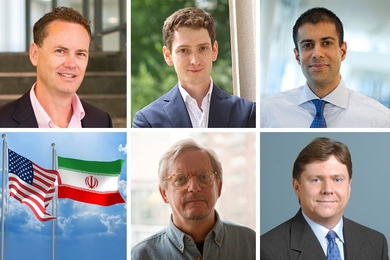 Clockwise from top left: Francis Gavin (photo: Dominick Reuter); Scott Kemp (photo: Justin Knight); Vipin Narang (photo: Stuart Darsch); Jim Walsh; and John Tirman.