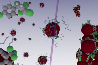 Nanoparticles that lose their stability upon irradiation with light have been designed to extract endocrine disruptors, pesticides, and other contaminants from water and soils. The system exploits the large surface-to-volume ratio of nanoparticles, while the photoinduced precipitation ensures nanomaterials are not released in the environment.