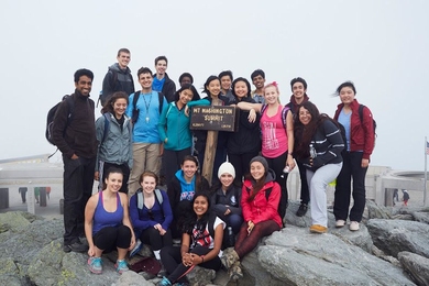 MIT freshman conquer New Hampshire's Mount Washington as part of the DEAPS orientation program.
