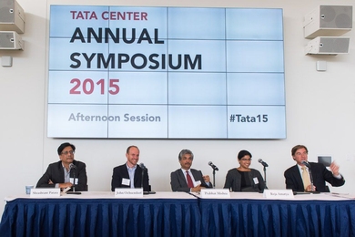 A "Working with Partners" panel discussed unique relationships that have formed between MIT Tata Center teams and on-the-ground partners in India.