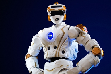 NASA's "Valkyrie" robot is 6 feet tall and weighs 290 pounds. Researchers at MIT's Computer Science and Artificial Intelligence Laboratory will test and develop the bot for future space missions.
