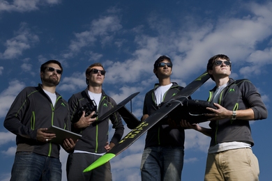 Left to right: Forrest Meyen SM ’13, Michael Klinker, Nikhil Vadhavkar, and Edward Obropta ’13, SM ’15.