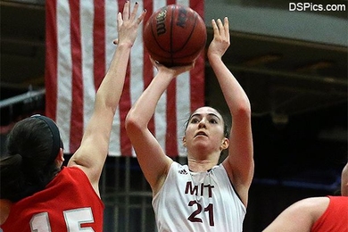 Senior Sabrina Dramis led the MIT women's basketball team to a 66-52 victory over Drew University on Dec. 29, 2015, with 21 points.