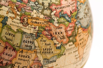 Middle East globe