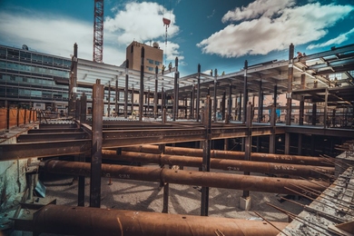 MIT.nano steel structure, looking northwest