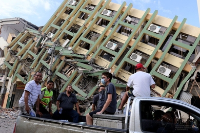 Buildings in Ecuador have collapsed as a result of a magnitude 7.8 earthquake on April 16.