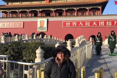 Nadia Lucas visits Tiananmen Square during record-low temperatures in China.