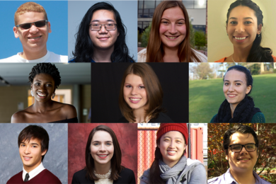 The 2016 MPC-CMSE Summer Scholars are: (top row, l-r) Michael Concepción Santana, Justin Cheng, Erica Eggleton, Ashley Del Valle Morales; (middle row, l-r) Suna Njie, Ashley Kaiser, Jennifer Coulter; (bottom row, l-r) Michael Porter, Alexandra Barth, Victoria Yao, Grant Smith.