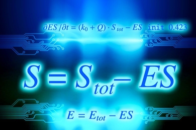The researchers’ compiler takes as input differential equations and translates them into voltages and current flows across an analog chip.