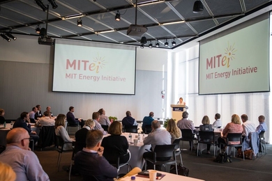 Maria Zuber, MIT vice president for research, welcomes GE to MIT as a new Sustaining Member of the MIT Energy Initiative. Zuber discussed MIT’s Plan for Action on Climate Change and the importance of industry engagement in solving global climate and energy challenges.