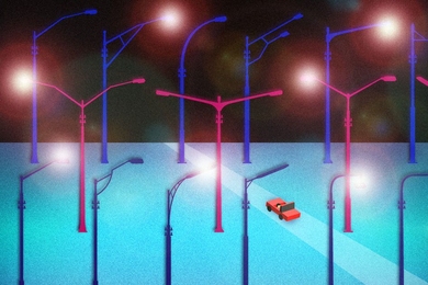 “The way we measure street lighting is still very primitive,” says Sumeet Kumar PhD ’14. Kumar and his team came up with the idea of replacing manual inspections with a set of cameras and sensors mounted on top of a vehicle, in much the same way that Google uses vehicle-mounted camera systems to generate its street views.