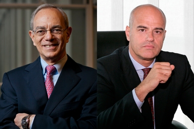 MIT President L. Rafael Reif (left) and Eni CEO Claudio Descalzi 