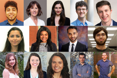 Twelve National Science Foundation Research Experience for Undergraduates interns, co-sponsored by the Materials Processing Center and the Center for Materials Science and Engineering, and two AIM Photonics Academy interns will conduct research from June 15 to August 5 on the MIT campus. 2017 MIT Summer Scholars: (top row, l-r) Alejandro Aponte-Lugo, Stephanie Bauman, Lucia Brunel, Richard Canty, ...