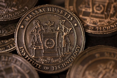 Each year, bronze MIT medallions are forged by students in the Merton C. Flemings Materials Processing Laboratory for new graduates of the Department of Materials Science and Engineering.