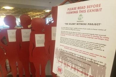 MIT Violence Prevention and Response presents the Silent Witness Project, a visual display of life-sized silhouettes that tell the stories of domestic violence homicide victims. The Silent Witness Project will be on display on the first floor of the Stratton Student Center until Nov. 3.