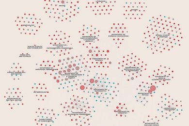 An interactive map shows the gender diversity in undergraduate classes across MIT on a class-by-class basis. 