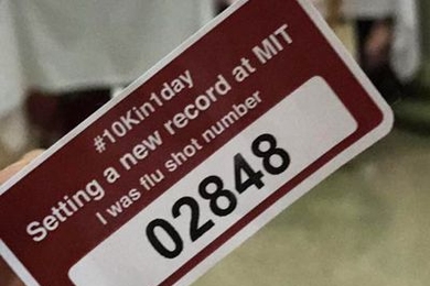 MIT Medical fell short of its goal of 10,000 flu shots in one day, but it still managed to smash the previous one-day record for flu shots given.