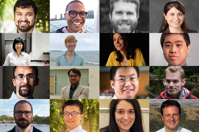 First row, left to right: Arvind Satyanarayan, Bryan Bryson, David Des Marais, Desiree Plata. Second row, left to right: Sili Deng, Wim van Rees, Farnaz Niroui, Julian Shun. Third row, left to right: Koroush Shirvan, Luca Carlone, Mingda Li, Phillip Isola. Fourth row, left to right: Rafael Gomez Bombarelli, Song Han, Tami Lieberman, Tim Kraska.