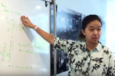 MIT sophomore Melanie Chen serves as teaching assistant, curriculum developer, and mentor to high school students in the unique Cog*Works program. 