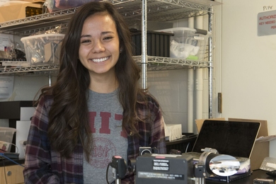 Aviation Week Network “20 Twenties” award recipient Alexa Aguilar is a grad student working in AeroAstro’s Space Telecommunications, Astronomy, and Radiation Laboratory (STAR Lab) on the Cubesat Lasercommunication Infrared CrosslinK mission. She assisted with an engineering model assembly that identified problem areas in the initial design.
