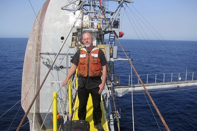 MIT anthropologist Stefan Helmreich on the boom of the FLIP ship in October 2017.