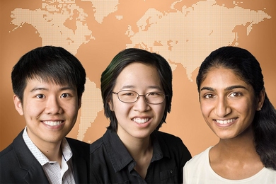 Left to right: Sitan Chen, Lillian Chin, and Suchita Nety have been awarded 2018 Paul and Daisy Soros Fellowships for New Americans.