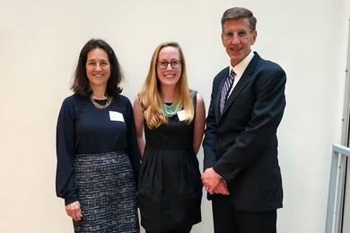 Pictured at the MIT Federal Credit Union's Annual Business Meeting: (l-r) CitySprouts Executive Director Jane Hirschi, CitySprouts Community Relations Coordinator Andrea Locke, and MIT FCU President and CEO Brian Ducharme.