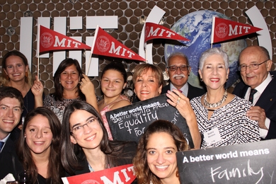 Alumni show their MIT pride. 