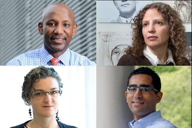 “One of things historians do," says MIT Associate Professor Tanalís Padilla (top right), "is analyze how systems of power are constructed — state power, corporate power, racist power — and what role different institutions play in that.” Clockwise from upper left: Craig Steven Wilder, Padilla, Malick Ghachem, Lerna Ekmekçioğlu.