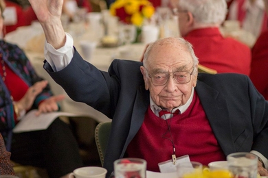Lew Aronin '40 is a frequent and enthusiastic participant in Tech Reunions.