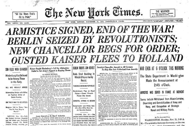 One hundred years ago on Nov. 11, 1918, the Allied Powers and Germany signed an armistice bringing to an end World War I.  