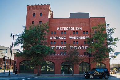 Located at the corner of Massachusetts Avenue and Vassar Street, the Metropolitan Warehouse opened in 1895 as a storage facility and was added to the National Registry of Historic Places in 1986. 