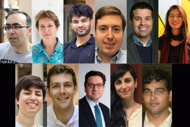 First row, left to right: Suvrit Sra, Frances Ross, Pulkit Agrawal, Kevin O’Brien, Richard Linares, and Cathy Wu. Second row, left to right: Negar Reiskarimian, Jacob Andreas, Giovanni Traverso, Manya Ghobadi, and Ashwin Gopinath. 