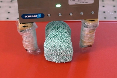 A new “particle simulator” developed by MIT researchers improves robots’ abilities to mold materials into simulated target shapes and interact with solid objects and liquids. This could give robots a refined touch for industrial applications or for personal robotics— such as shaping clay or rolling sticky sushi rice.