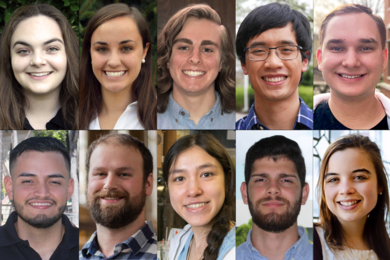  2019 MRL Summer Scholars are (top row, left to right) Isabel Albelo, Leah Borgsmiller, Jared Bowden, Clement Ekaputra, and Nathan Ewell, and (bottom row, left to right) Marcos Logrono, Chris Moore, Ariane Marchese, Melvin Nunez Santiago, and Carly Tymm.