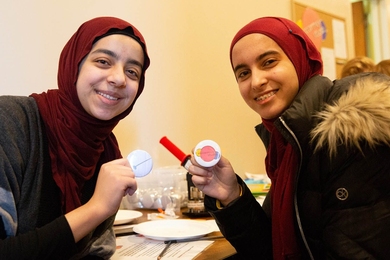 Residents of MIT's McCormick Hall celebrate the launch of a new craft studio.