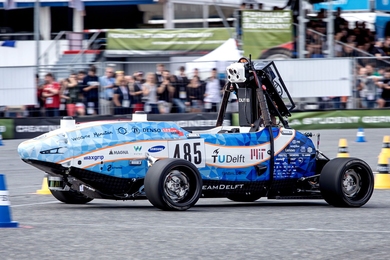 The MIT-TU Delft autonomous race car completed 9.9 laps with a minimum speed of 4 meters per second at the 2019 Formula Student Germany (FSG) competition.