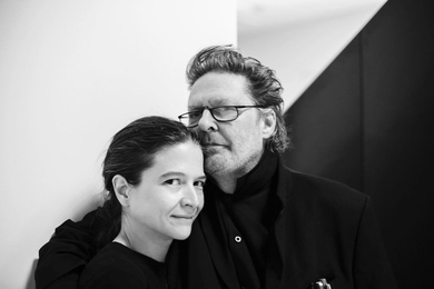 The first concert of MIT Sounding for 2019-20 was "The Music of Glenn Branca Live: Glenn Branca Ensemble/Ambient Orchestra." Pictured are Reg Bloor and Glenn Branca.