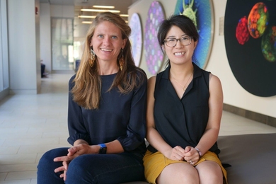 Seychelle Vos (left) and Pulin Li recently joined the Department of Biology as assistant professors.