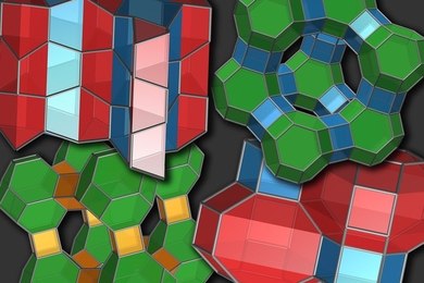 Traditional structure-based representations of the many forms of zeolites, some of which are illustrated here, provide little guidance as to how they can convert to other forms, but a new graph-based system does a much better job.