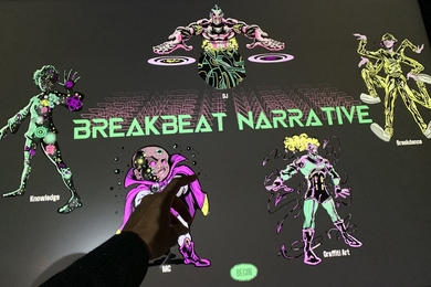 Designed by an MIT team using artificial intelligence, “The [R]evolution of Hip Hop Breakbeat Narratives” is an immersive art installation designed for the forthcoming Universal Hip Hop Museum in New York City.
