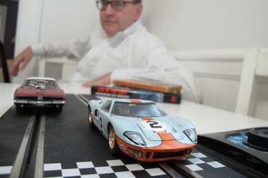 Slot car model of the Ford GT40