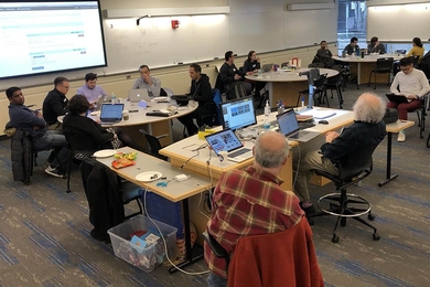 Several dozen students participated in the Green AI Hackathon, co-sponsored by the MIT Research Computing Project and MIT-IBM Watson AI Lab. 